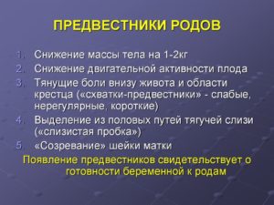 Предвестники родов у повторнородящих на 38 неделе