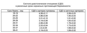 Кровоток в венозном протоке у плода норма pi таблица