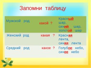 На какие вопросы отвечает женский мужской и средний род