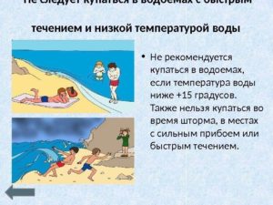 При какой температуре воды можно купаться детям в море