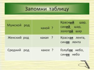 На какие вопросы отвечает женский мужской и средний род