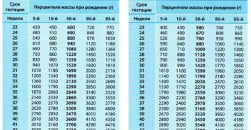 Вес плода 35 36 недель